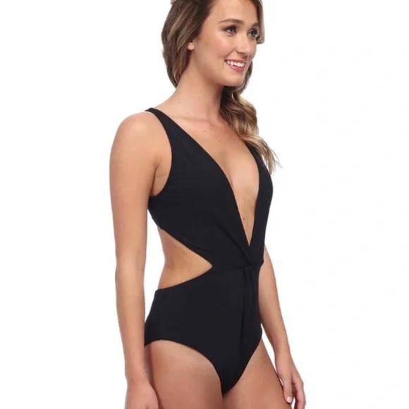 Mara Hoffman front twist one piece swimsuit black XS - Picture 3 of 6